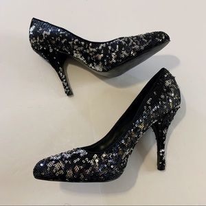 White House Black Market Marco Sequin Heels